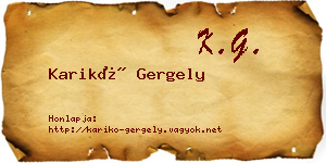 Karikó Gergely névjegykártya