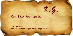 Karikó Gergely névjegykártya