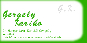 gergely kariko business card